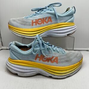 Hoka One One Bondi 8 Shoes Womens 10.5 B Blue Running Sneakers *flaw